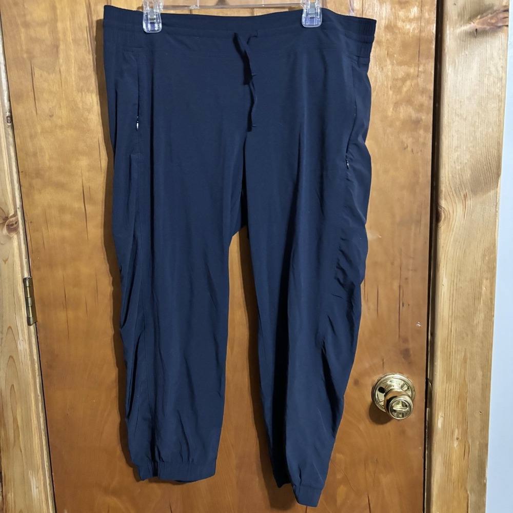 Athleta Joggers Women's 16 Tall North‎ Crop Drawstring Pockets Pants Navy